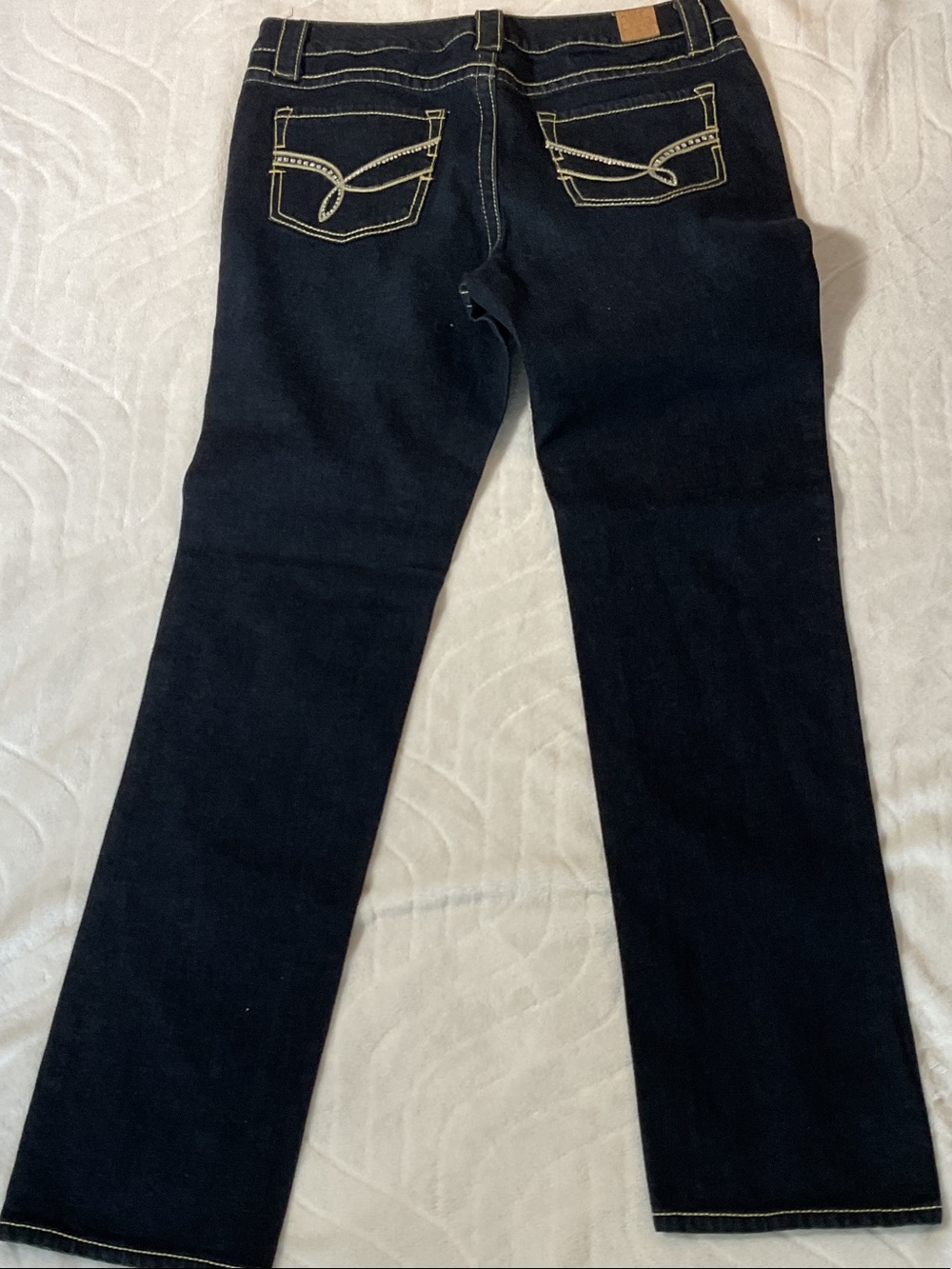 Classic Black Bootcut Jeans with Contrast Pocket Stitching